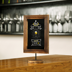 Letrero de pizarra de madera de mesa rústica favorita del cliente MyGift-Tablero de notas independiente para el hogar, cafeterías y bodas - Product Image 4