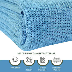 100 Percent Cotton Hospital Blanket Breathable Soft <b>Knitted</b> <b>Throw</b> For Patient Care Machine Washable Medical Bedding - Product Image 4