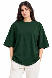 เสื้อยืดโอเวอร์ไซส์ผู้หญิงสีเหลืองมัสตาร์ด ผ้าฝ้ายถัก 100% ทรงบ็อกซี่ แขนสั้น คอกลม ปักโลโก้ สไตล์ลำลองสำหรับฤดูร้อน เหมาะสำหรับใส่เดินเล่น - Product Image 3