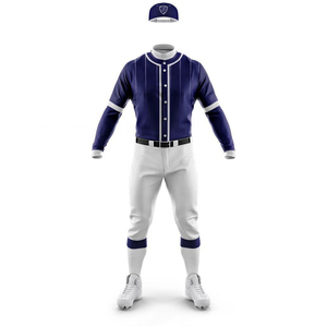 Conjunto de Uniforme de Béisbol Azul Unisex Personalizado, Sin Mangas, Sublimado, de Poliéster, Transpirable, que Absorbe la Humedad, Talla Grande, para Todas las Temporadas, para Adultos - Product Image 3