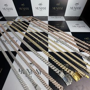 Collar de Cadena Cubana Vintage Unisex, Chapado en Oro, con Diamante Cultivado en Laboratorio Certificado por IGI, Plata S925, Moissanita VVS Personalizada, Corte Brillante - Product Image 5