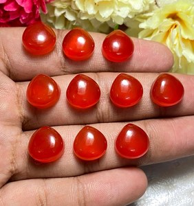 พลอยออนิกซ์สีแดงรูปหัวใจขนาด 8 มม. แบบเรียบ คุณภาพสูง สำหรับทำเครื่องประดับ ขายส่ง - Product Image 5