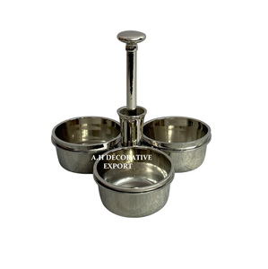 Plateau de service rotatif de luxe en acier inoxydable pour condiments, noix et snacks, avec poignée centrale, pour comptoir, bonbons et fruits secs - Product Image 4