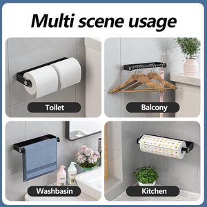 Portarotolo da Parete Autoadesivo Nero per Cucina e Bagno - Product Image 4