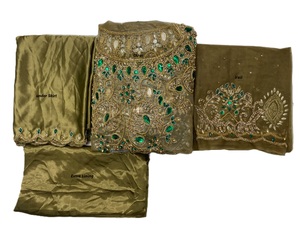 Conjunto de Novia de Diseño de 3 Piezas, Garbasar Gogra Dirac, Tela de Encaje de Secado Rápido de Primera Calidad, Jacquard Tejido con Patrón Sólido - Product Image 5