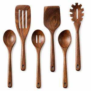 Juego de Utensilios de Cocina de Madera Premium Personalizados al por Mayor, Cucharas de Madera y Espátulas para Restaurantes y Suministros para el Hogar - Product Image 3