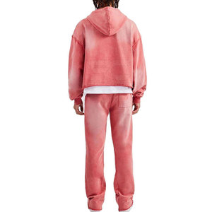 Survêtement d'hiver pour homme effet délavé 100% coton léger haute qualité coupe oversize style décontracté urbain design 2-en-1 - Product Image 4