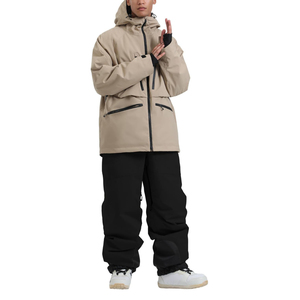 Conjunto de Traje de Esquí Personalizado de 2 Piezas para Hombre, Chaqueta de Esquí Alpina con Capucha y Cremallera Frontal, Impermeable y Resistente al Viento de 3 Capas y 10,000 mm, Pantalones de Nieve - Product Image 5
