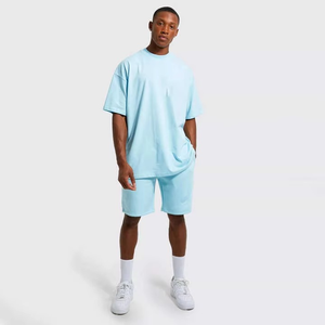 Casual Jogging Short-sleeved Suit Men's Running Training Sports Shorts T-shirt 2-piece <b>Set</b> - Product Image 1