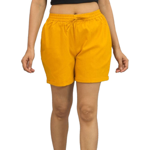 Pantalones Cortos Casuales de Verano para Mujer, 100% Algodón, Color Sólido, Bolsillos Laterales, Corte Regular, Pantalones Cortos Deportivos para Mujer - Product Image 1