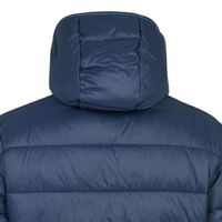 Blouson d'hiver matelassé léger et chaud pour homme, bleu marine, avec capuche et fermeture éclair intégrale, pour l'extérieur et les loisirs, style mode, personnalisable