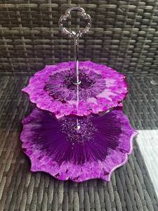 ขาตั้งเค้กเรซิ่นทันสมัยพร้อมขอบโลหะ จานเสิร์ฟขนมหวานดีไซน์สวย - Product Image 4