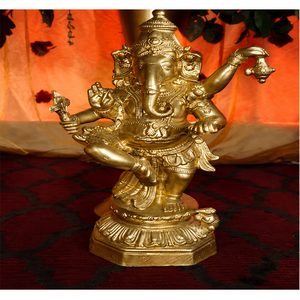 Boda Pasarela Musical Ganesha Estatuas Lord Ganesha Estatuas de fibra musical Fibra Ganesha Estatua Instrumentos musicales EE. UU. Oferta de venta - Product Image 1