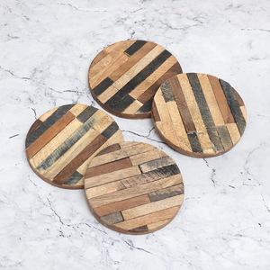 Tri-Tone Resin Inlay Wooden Coasters | Handcrafted Geometric Design | Modern Home & <b>Bar</b> Decor - Product Image 3