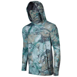 Sudadera de pesca con logo personalizado, 100% poliéster, estampada por sublimación, protección solar UPF50+, de secado rápido, con capucha, para hombre. - Product Image 2