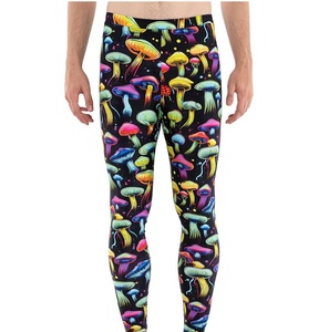 High Quality Men <b>Legging</b> Printed Design Nylon Fabric <b>Seamless</b> <b>Leggings</b> Breathable Quick Dry Customizable Color and Logo - Product Image 1