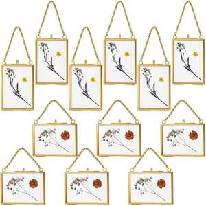 Élégant cadre hexagonal en verre flottant or rose pour numéro de table de mariage, cadre pour fleurs pressées pour décoration intérieure et cadeau de fête - Product Image 4