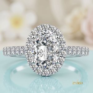 Anillo de Compromiso y Boda de Oro Blanco de 14K para Mujer con Diamante Cultivado en Laboratorio, Corte Ovalado, Claridad VVS2 Certificada, con 4 Garras - Product Image 5