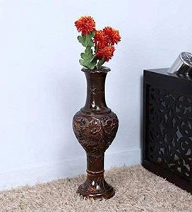 <b>Rustic</b> Sheesham Wood Flower Pot with Distressed Finish | Eco-Friendly Decor - Product Image 1