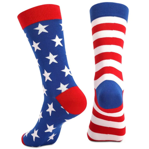 Chaussettes d'été décontractées pour adultes, motif drapeau américain, rayures rouges, blanches et bleues, étoiles, respirantes, tricotées, différents motifs - Product Image 2