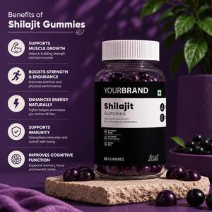 Gummies de Shilajit, Ashwagandha et extrait de Ginseng pour l'énergie, la force et l'endurance masculine, saveur fruits rouges mélangés, soutien vitalité, 30 unités - Product Image 4