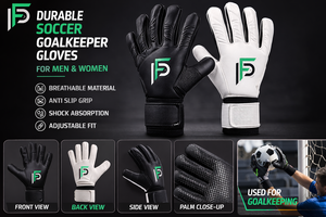 Gants de gardien de but de football professionnels unisexes - Caoutchouc antidérapant, fermeture à boucle, protection des doigts et du pouce pour l'entraînement - Product Image 5