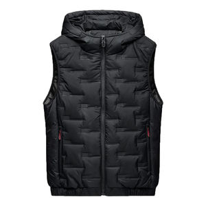 Chaleco acolchado de invierno para hombre, con capucha, impermeable, transpirable, estilo hip hop, con logo personalizado, precio al por mayor - Product Image 1