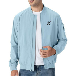 Men's Winter Casual Stand Collar Bomber Jacket <b>Covered</b> <b>Button</b> Regular Standard Thickness Stylish Hot Selling Front Logo - Product Image 3