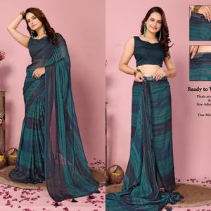 Meilleurs saris en soie zari prêts à porter de créateurs pour femmes pour les mariages, les fêtes, nouveaux modèles ethniques indiens pakistanais - Product Image 1