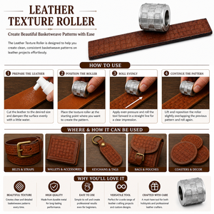 Leather Texture <b>Roller</b> for Basketweave Pattern Embossing|Premium Leathercraft Texture Wheel Tool for Belts Wallets <b>Bags</b> & Straps - Product Image 5