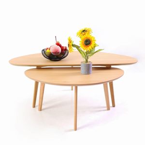 Modern Oval <b>Coffee</b> <b>Table</b> for Living Room Large Mango Wood Top Center <b>Table</b> for <b>Small</b> Spaces Natural Wooden <b>Coffee</b> <b>Table</b> - Product Image 5