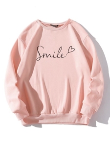 เสื้อสเวตเชิ้ตคอกลมผู้หญิง ผ้าคอตตอนผสม ถักทอ แขนยาว สไตล์ลำลองสำหรับฤดูใบไม้ร่วง ปักลายม้าด้านหน้า ระบายอากาศได้ดี - Product Image 1