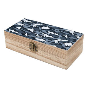 Conteneur de stockage rectangulaire en bois décoratif et écologique avec couvercle, étui élégant de rangement de bijoux pour boîtes à souvenirs - Product Image 5