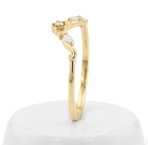 Bague de mariage délicate en or massif 14K 18K avec diamant de laboratoire rond, marquise et chevron, style minimaliste, certifiée IGI, vente en gros - Product Image 4