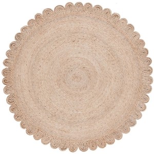 Tapis artisanal écologique, antibactérien, antidérapant, adapté aux animaux, réversible, style bohème, tissage plat, rembourré, géométrique, en laine et jute - Product Image 4