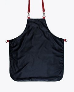 Delantal Profesional de Peluquería de Lona con Bolsillos de Cuero y Correas Ajustables, Diseño Cruzado Resistente para Barberos - Product Image 6