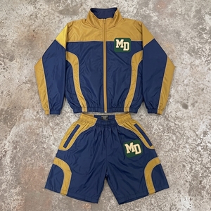 <b>Men's</b> Windbreaker Short Set Relaxed Fit Breathable Windbreaker Nylon Tracksuit Set Solid for <b>Summer</b> - Product Image 3