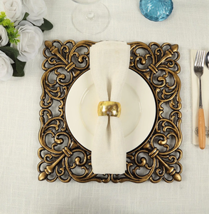 ถาดเสิร์ฟอาหารทรงสี่เหลี่ยมสีทองหรูหราสำหรับร้านอาหารและโรงแรม - Product Image 6