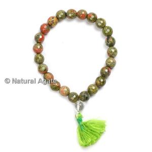 Compre en Línea Pulsera de Unakita con Cuentas, Cuentas Curativas Naturales, Yoga, Piedra Energética Volcánica, Pulsera Difusora de 7 Chakras - Product Image 1