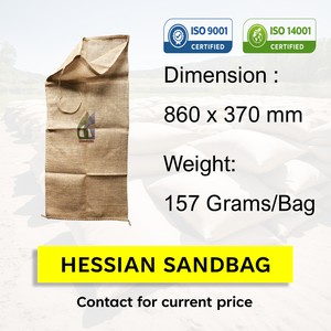 Sacs en toile de jute naturelle 860 x 370 mm 157g pour la lutte contre les inondations, avec cordon de serrage, fournisseur en gros Goodman Global Bangladesh - Product Image 2