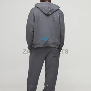Sweat-shirt à capuche pour homme avec design en strass, fournisseur en gros ZABEX SPORTS, sweat-shirt en strass personnalisé de qualité supérieure - Product Image 3