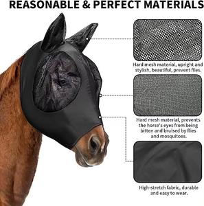 Máscara Antimoscas para Caballos de Alta Calidad, Elástica, Transpirable, con Malla Visible, para Equitación - Product Image 3