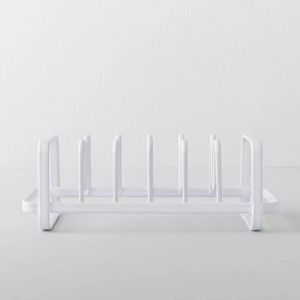 Organisateur de couvercles de rangement en fil métallique blanc, profondeur 13,5 po, support en fer pour casseroles et poêles pour armoire de cuisine - Product Image 1