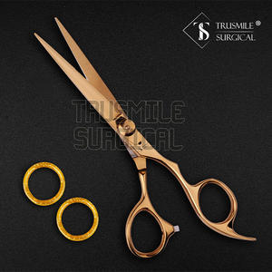 Tijeras de peluquero de acero inoxidable de alta calidad, tijera de corte de pelo de oro negro con punta de hoja afilada, venta al por mayor - Product Image 2