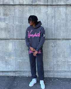 Custom Embroidery Logo High Quality Flare Sweatpants and Hoodie Set Sports Suit Track Suits <b>Trousers</b> Two Piece Set Jogging Set - Product Image 1