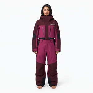 Combinaison de ski pour femme Hawk Eye, à blocs de couleur, imperméable, coupe-vent, à capuche, vêtements de sport d'extérieur - Product Image 1