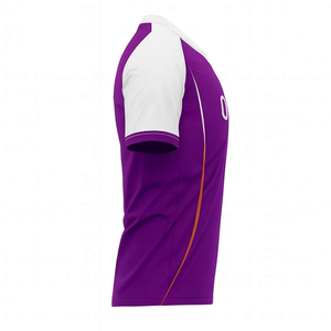 Custom Purple <b>Soccer</b> Jersey V-Neck Short Sleeve Moisture Wicking Unisex Adult Sport Apparel Sublimated Print - Product Image 3