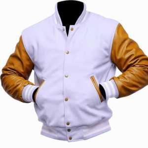 Blouson universitaire homme color block écologique en mélange de laine à col montant avec logo frontal, idéal pour l'automne - Product Image 2