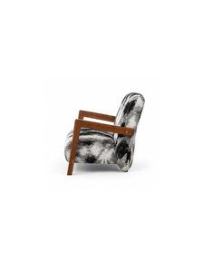 Fauteuil rembourré de style mid-century moderne avec pieds en bois et revêtement en tissu, meubles de salon - Product Image 6