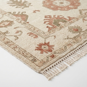 Wool Area Rug Persian Style Floral Geometric Hand Knotted Low Pile Non-<b>Slip</b> Floor <b>Mat</b> with Fringe for Living Room Bedroom Hotel - Product Image 6